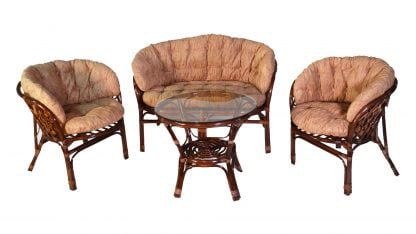 Комплект Багама с диваном, подушки светлые полные Бахама11 молочный шоколад / Bahama11_0