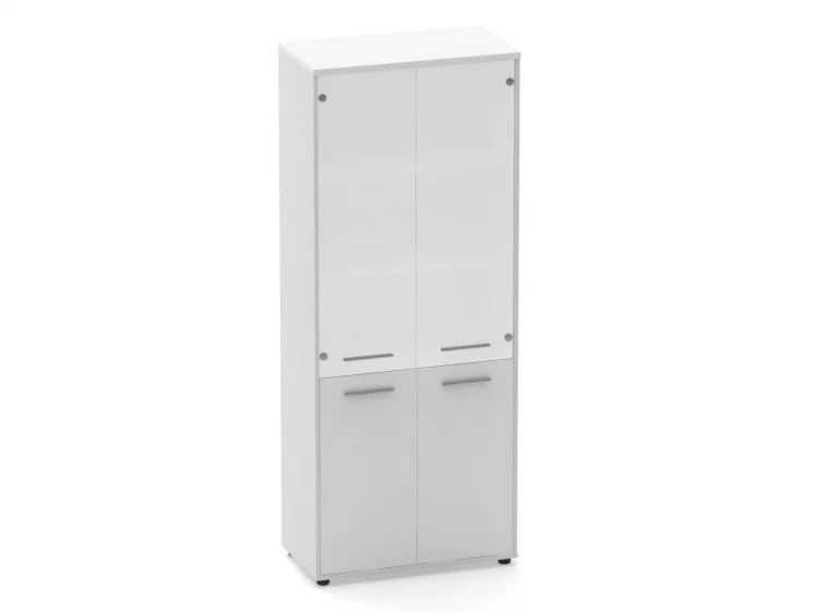 Шкаф 4 широкий верх стеклянные двери, низ закрытый Дека 10.19.171 Белый / Deka_0