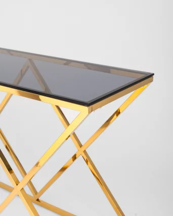 Консоль ИНСИГНИЯ 120кс40 Золото стекло смоке / 120x40 smoke_4