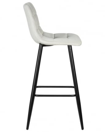 Стул барный ДОБРИН НИCОЛЕ (черные матовые ножки, светло-серый велюр (108-52)) 2 шт / DOBRIN NICOLE_3