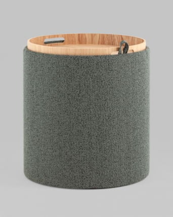 Пуф-столик с ящиком Хюгге С букле темно-серый / S_2