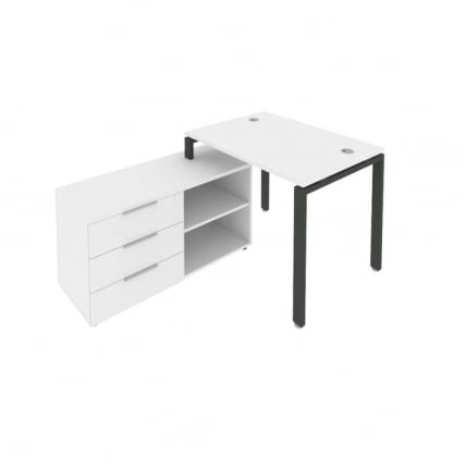 Рабочая станция на П-образном м/к с опорной тумбой левая Метал Сйстем Б.РС-СТС-2.1 Л Белый/Антрацит / Metal System_0