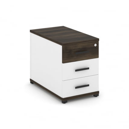 Тумба опорная приставная с 3-мя ящиками CОНCЕПТ CН.ТГО-001 Б/В Дуб Мали Белый бриллиант Черный / CONCEPT CN.TGO-001 B/W_0