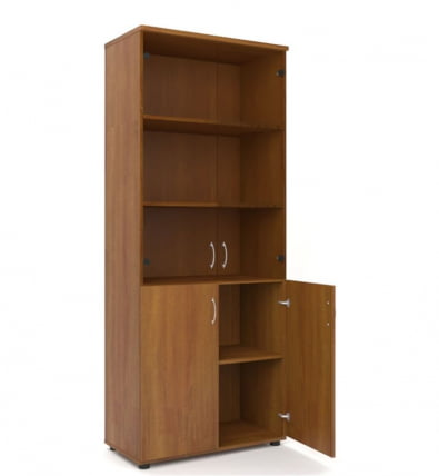 Шкаф для документов со стеклом Р.Ш-2СБ Ясень светлый_1