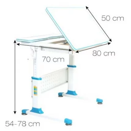 Парта растущая РИФФОРМА Комфорт-80 Белый Голубой / RIFFORMA Comfort-80_1