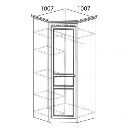 Шкаф угловой с зеркалом Лючия 183 з Дуб Оксфорд серый / z_1