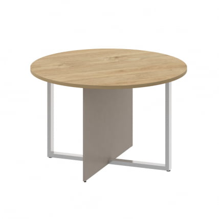 Стол переговорный, круглый СХИФТ СК.СП-КР-120 Тиквуд Светлый/Капучино / SHIFT SK.SP-KR-120_0