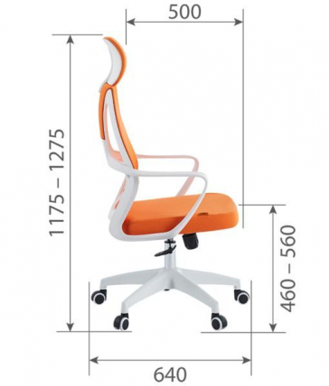Кресло руководителя CХАИРМАН CХ636 ткань/сетка серый, белый пластик (М) / CHAIRMAN CH636 (M)_4