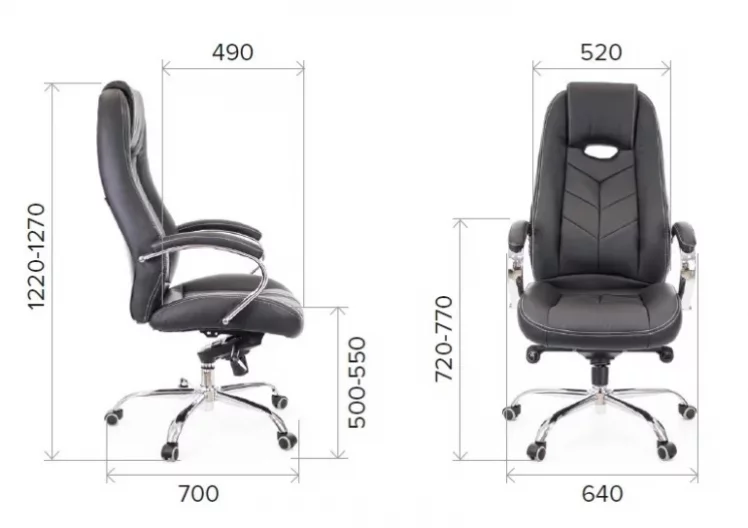 Кресло руководителя Дрифт М кожа Черный / Drift M_4