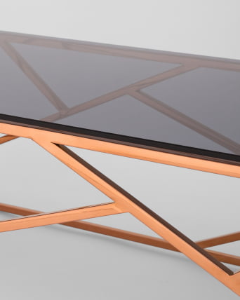 Журнальный стол АРТ ДЕКО 120кс60 Розовое золото стекло смоке / 120x60 smoke_3