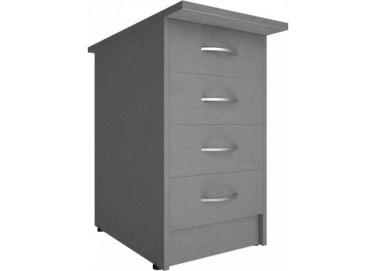 Тумба приставная (с замком) Рива А.ТП-4.2Ф-С Серый / Riva А.ТП-4.2F-S_0