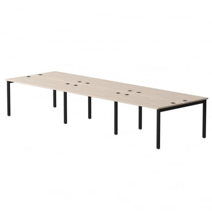 Бенч-система на 6 мест на металлокаркасе, опоры 90 гр Еверпроф ЕВО 254С218 (4140) Дуб Соната Черный / Everprof EVO 254S218_0