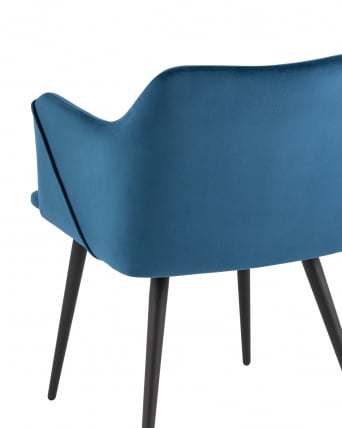 Стул с подлокотниками Джоэл велюр Cиний / Cиний_6