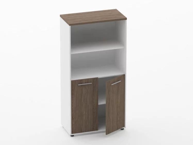 Шкаф 3 широкий 2 полки открытые, 2 полки закрытые Дека 10.16.111 Дуб Верцаска/Белый / Deka_1
