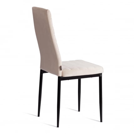 Стул Еасй (мод. ДЖСC02-1) металл, флок, 41 х 52 х 96 см, беиге (молочный) ХЛР2 / черный / Easy (mod. JSC02-1) beige HLR2_2