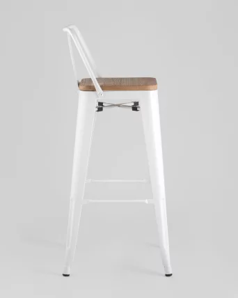 Стул барный Толикс Воод 75.5  со спинкой Белый / Tolix Wood_2