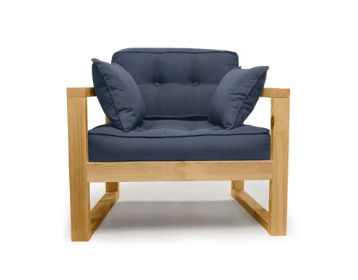 Диван одноместный ДЕмоку Д-1 небесно-голубой_натуральный / DEmoku_0