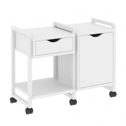 Тумба на колесных опорах наборная. Вариант №3 ЛОФТ ВР.Л-ТН-3.К Металл белый Белый Бриллиант / LOFT VR.L-TN-3.K_0