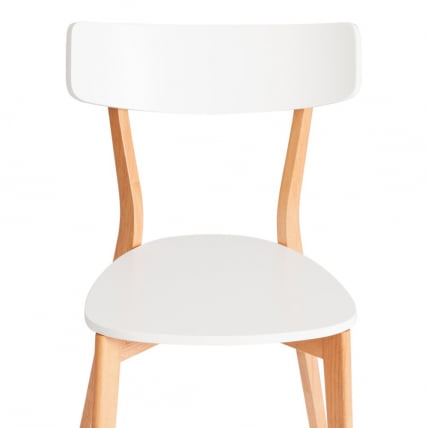 Стул Cлаире сиденье МДФ, опоры дерево гевея, белый / натуральное дерево, 48 кс 49,5 кс 81,5 кс СХ44см / Claire x x x SH44см_7