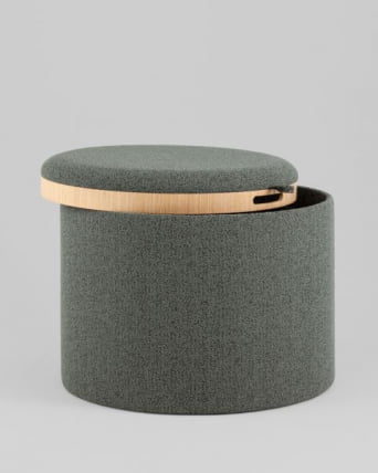 Пуф с ящиком Хюгге Л букле темно-серый / L_3