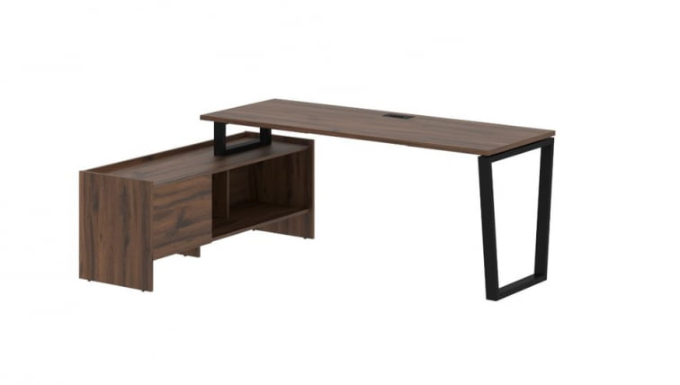 Стол с тумбой ЕДИС ЕВCТ 19614 Дуб Денвер темный Черный / EDIS EVCT_0