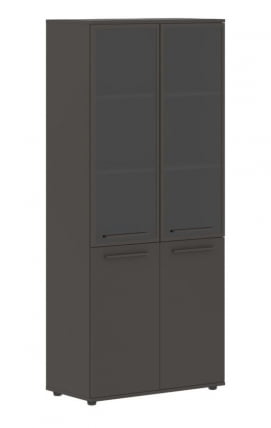 Шкаф комбинированный  с дверьми в металлической раме ЕДИС ЕХCС 85.7 Мокко Мокко Мокко / EDIS EHCS_0