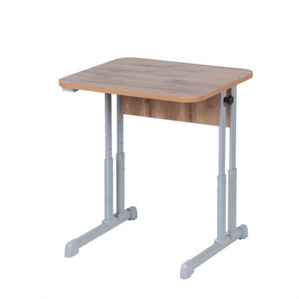 Парта одноместная эргономичная (рост 3-7) Белая ЛДСП/Серая кромка/Металл Серый_1