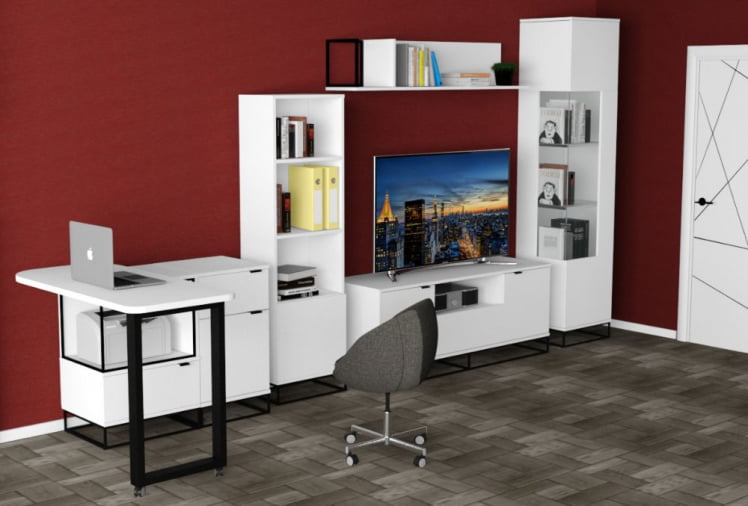 Полка навесная Ситй средняя белый / City_8