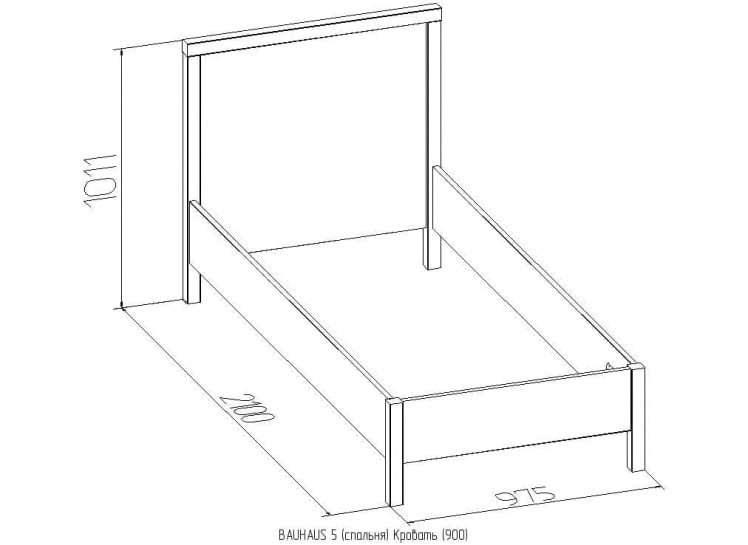 Кровать (900) БАУХАУС 5 Дуб Сонома/Орех шоколадный(спальня) / BAUHAUS_2
