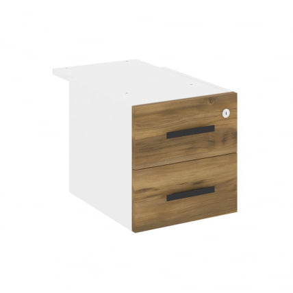 Тумба подвесная с двумя ящиками CОНCЕПТ CН.ПТ-004 Б/В Сандал Янтарный Белый бриллиант Черный / CONCEPT CN.PT-004 B/W_0