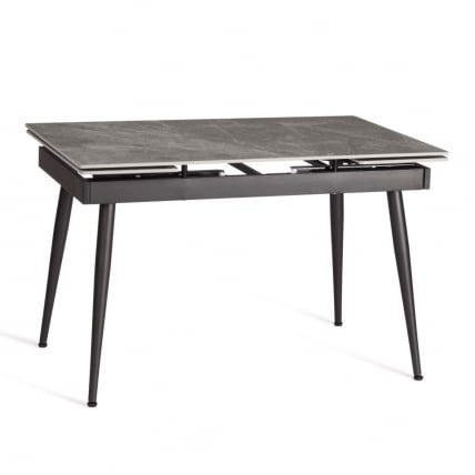 Стол обеденный Лорд Грей/Лорд Грей столешница керамика (глянцевая) / опоры металл, серый/черный, (120+30+30)кс80кс75 см / Lord Grey/Лорд (120+30+30)x80x75_0