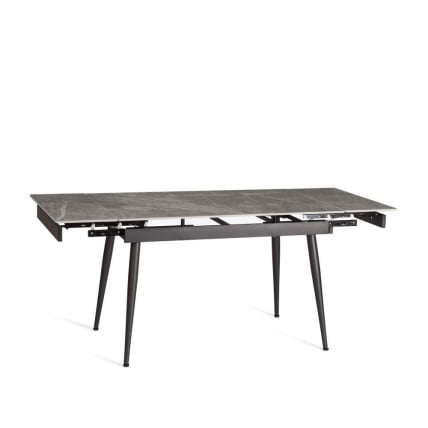 Стол обеденный Лорд Грей/Лорд Грей столешница керамика (глянцевая) / опоры металл, серый/черный, (120+30+30)кс80кс75 см / Lord Grey/Лорд (120+30+30)x80x75_8