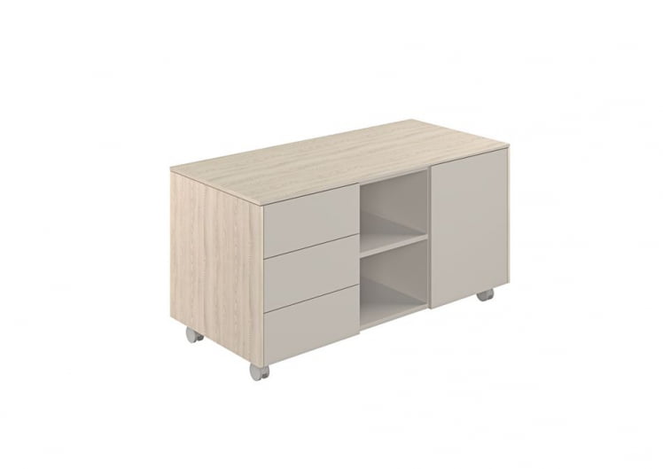 Тумба мобильная 3-секционная Атлас НЗ-0213.ЙН.ГС Ясень Наварра Серый камень / Atlas NZ-0213.YN.GS_0