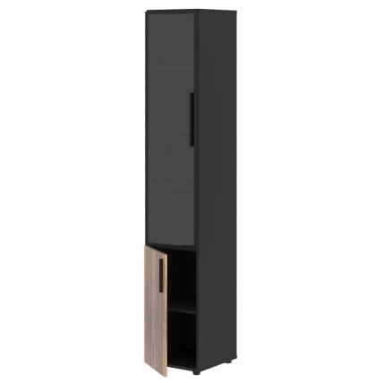 Шкаф-колонка комбинированный (левый) ВЕЛИОН ВЕНЕЕР ВРХCС 40.2 Л Американский орех Яшма черная / VELION VENEER VRHCS L_3