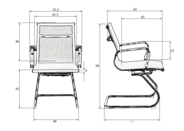 Офисное кресло для посетителей ДОБРИН CОДЙ МЕСХ (серый) 2 шт / DOBRIN CODY MESH_10