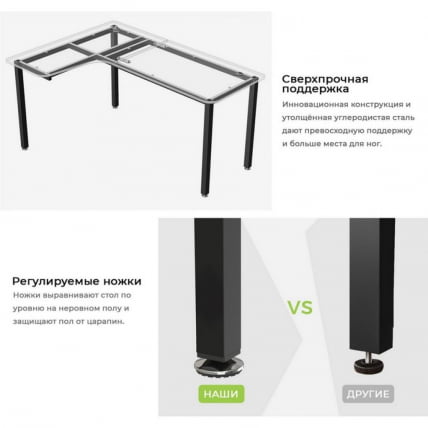 Стол письменный (для компьютера) угловой ЕУРЕКА CД-Л01Л-60ВП Бровн / EUREKA CD-L01L-60VP Brown_10