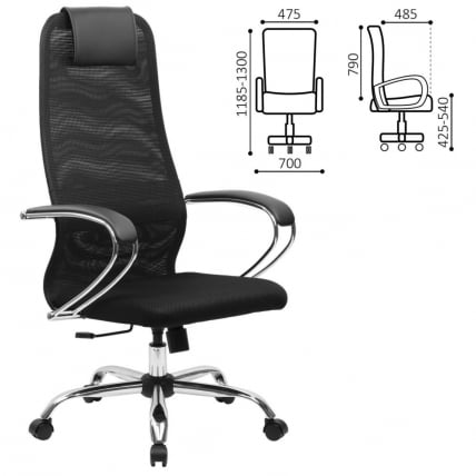 Кресло руководителя БРАБИКС ПРЕМИУМ Ултимате ЕКС-800 хром Черное / BRABIX PREMIUM Ultimate EX-800_0