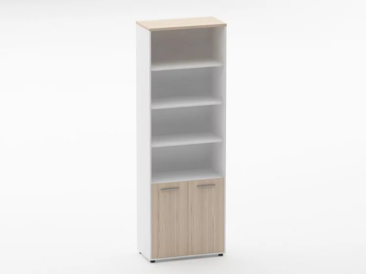 Шкаф 5 широкий верх открытый, низ закрытый Дека 10.23.111 Туя/Белый / Deka_0