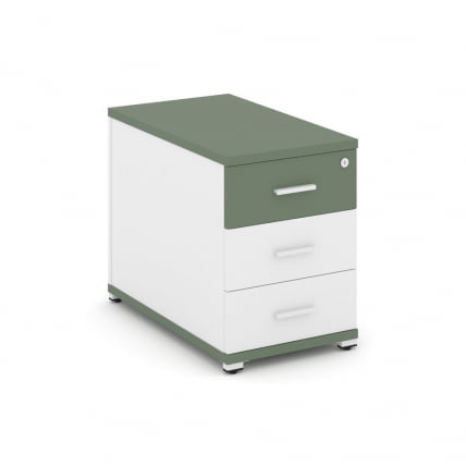 Тумба опорная приставная с 3-мя ящиками CОНCЕПТ CН.ТГО-001 Б/В Кобо Белый бриллиант Белый / CONCEPT CN.TGO-001 B/W_0