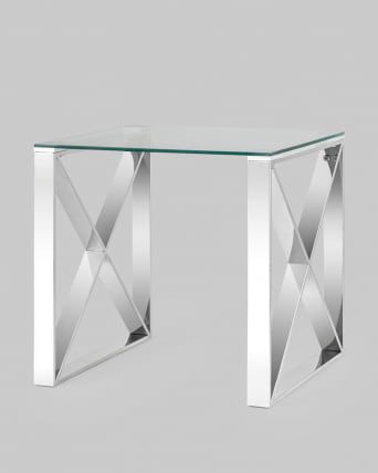 Журнальный стол КРОСС 55кс55 Серебро / 55x55_1