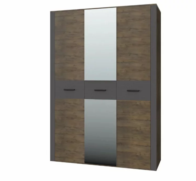 Шкаф трехдверный Куба ШР-3 с зеркалом Таксус Вольфрам_0