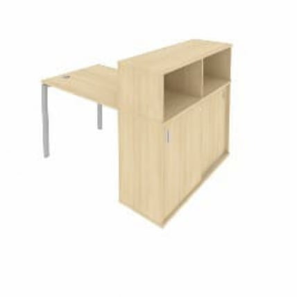 Рабочая станция с опорным шкафом-купе Метал Сйстем Б.РС-СШК-3.1 Акация/Серый / Metal System_0