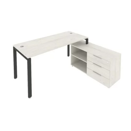 Рабочая станция на П-образном м/к с опорной тумбой правая Метал Сйстем Б.РС-СТС-2.4 Пр Наварра/Антрацит / Metal System_0