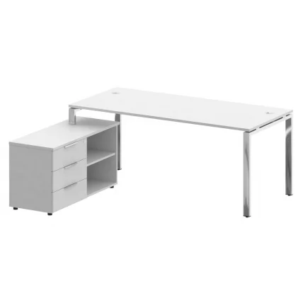 Стол рабочий руководителя с опорной тумбой левый МЕТАЛ СЙСТЕМ ДИРЕCТ БГ.СРТ-5.8 Л Белый / METAL SYSTEM DIRECT_0