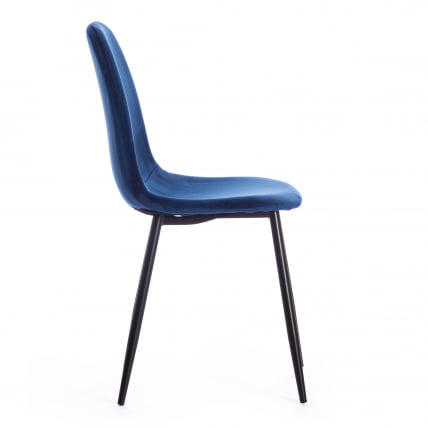 Стул БРЕЕЗЕ (мод. 4724) металл/вельвет, 44х48х87см, темно-синий/черные ножки / BREEZE (mod._1
