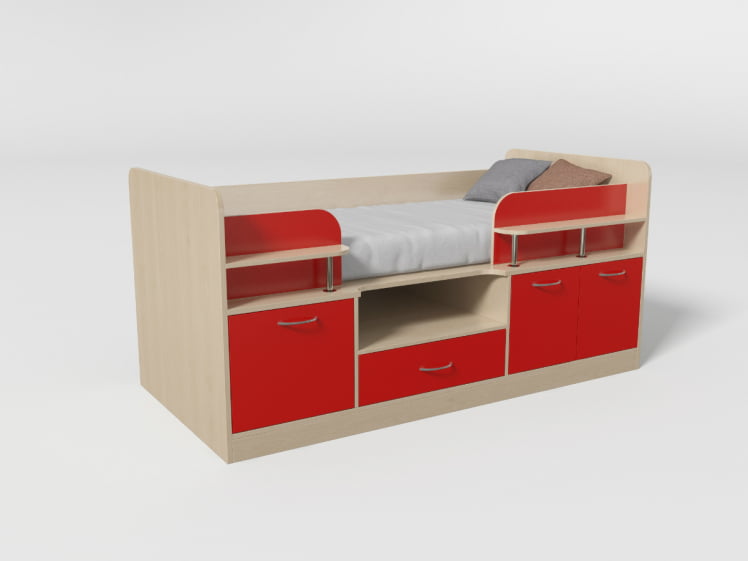 Уголок школьника №7 Дуб молочный/Красный_0