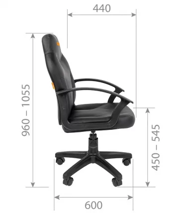 Офисное кресло для оператора CХАИРМАН 210 экокожа Черный с логотипом / CHAIRMAN_4