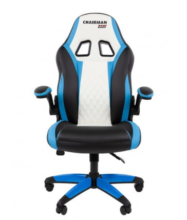 Кресло геймерское CХАИРМАН ДРАЙВ (ГАМЕ) 15 черный/голубой/белый / CHAIRMAN (GAME)_1