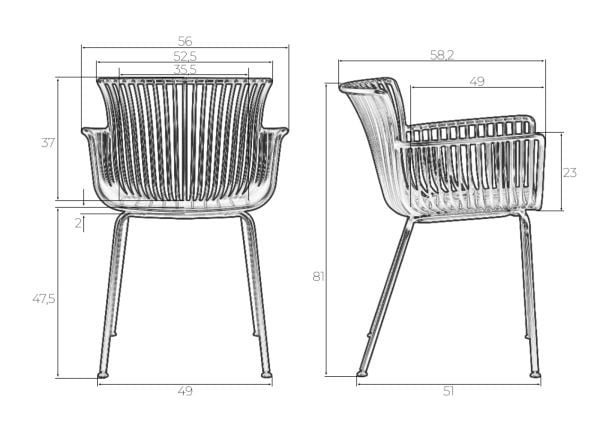Стул обеденный ДОБРИН РОСС (черный (Б-03) без подушки) 4 шт / DOBRIN ROSS (B-03)_11