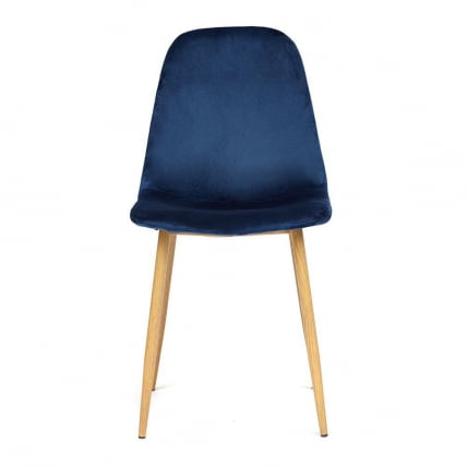 Стул БРЕЕЗЕ (мод. 4724) металл/ткань, 44х48х87см,темно-синий/натуральное дерево / BREEZE (mod._1